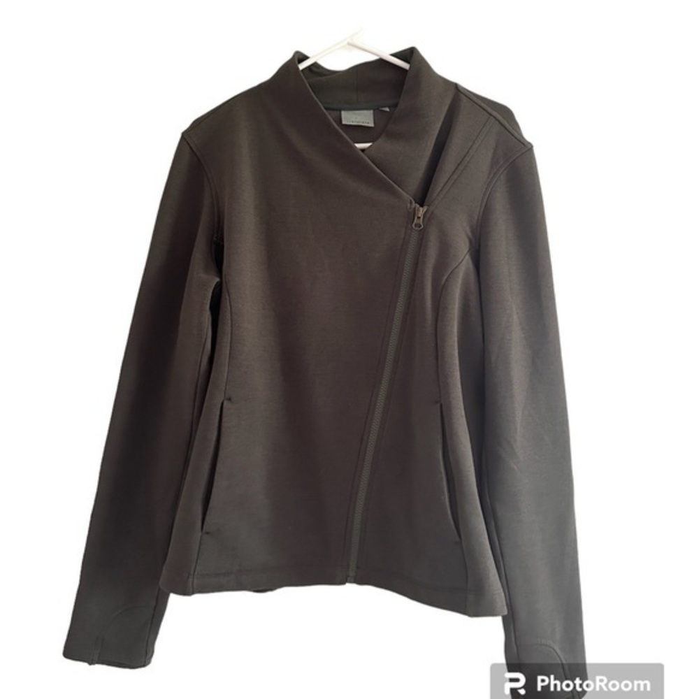 Athleta Women's L On the Move‎ Moto Asymmetric Zip Knit Jacket